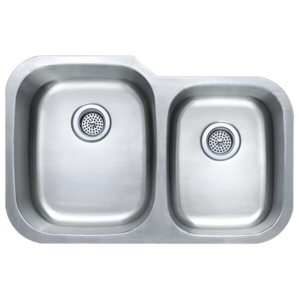 481-0582 Stainless Steel 31-1/2" x 20-1/2" 60/40 Double Bowl Under-Mount Sink