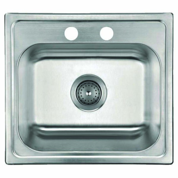 482-6121 Stainless Steel 19" x 17" Single Bowl Top-Mount Sink