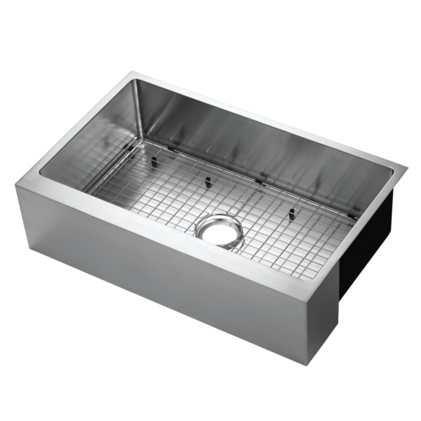 481-6889 Belleville  33" x 21" Single Bowl R15 Radius Under-Mount Flat Apron Front Farm Sink