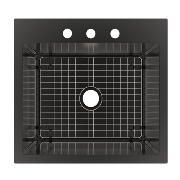 482-8085 Vandermere 25" x 22" Dual-Mount Black Stainless Steel Sink