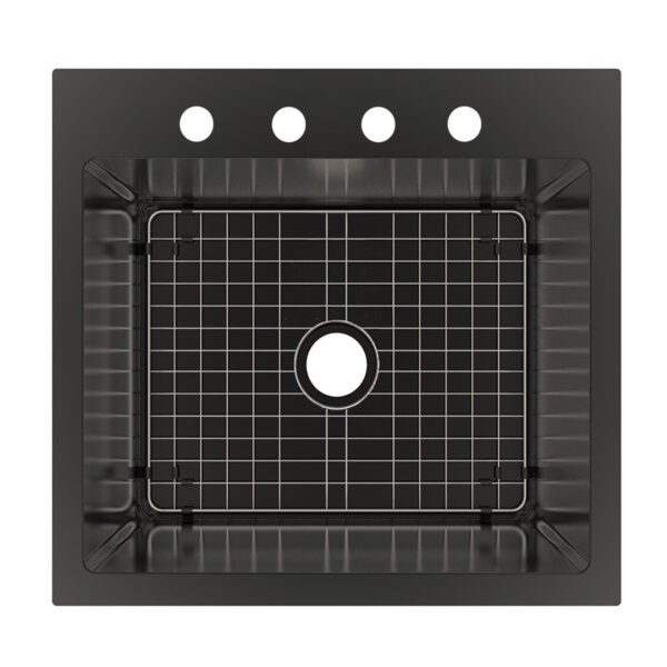 482-8086 Vandermere 25" x 22" Dual-Mount Black Stainless Steel Sink